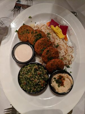 falafel plate at Soro's Mediterranean Grill in Temecula