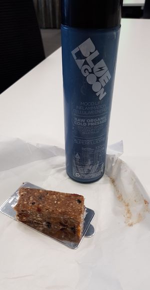 Blue lagoon and a granola bar at Superfluid in Fitzroy