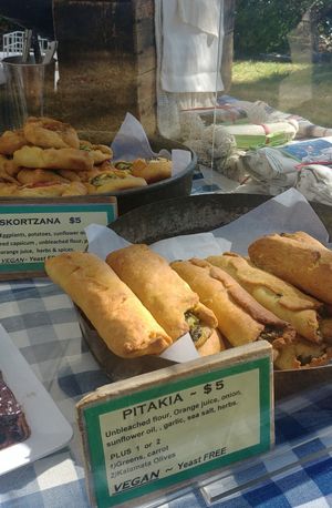 Pitakia & skortzana at StellaevZin - Plant Based Real Food in Melbourne