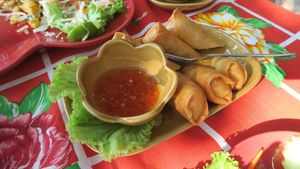 spring rolls at Little Jamaica Bar & Restaurant in Krabi