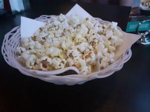 The free popcorn is also vegan. at O'Learys - Sollentuna in Sollentuna