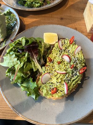 Avo on toast  at Wheatfields in Abu Dhabi