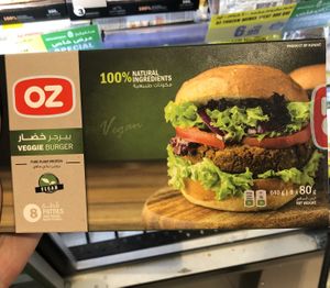 Vegan veggie burgers  at Wheatfields in Abu Dhabi