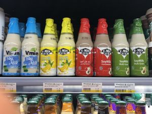 Vegan soy milks  at Wheatfields in Abu Dhabi