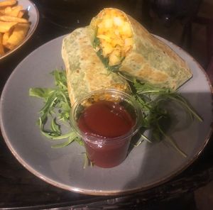 Vegan breakfast burrito   at Wheatfields in Abu Dhabi