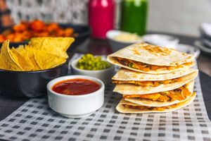 Black Bean & Sweet Potato Quesadillas at Café 302 in Abu Dhabi