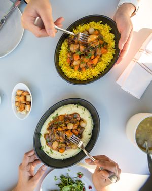 Mushroom & Carrot Bourguignon at Café 302 in Abu Dhabi