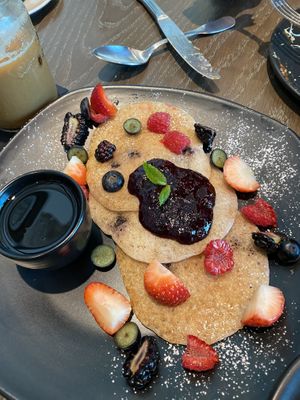 Vegan pancakes  at Café 302 in Abu Dhabi