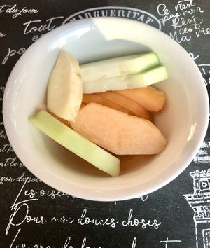 Fruit bowl  at Café 302 in Abu Dhabi