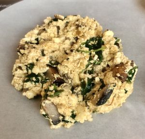 Scrambled tofu  at Café 302 in Abu Dhabi