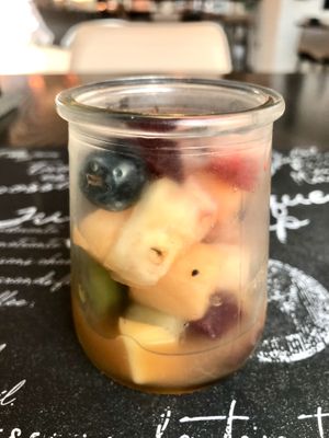 Fruit salad  at Café 302 in Abu Dhabi