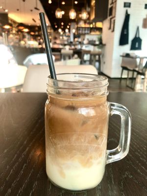Iced soya latte  at Café 302 in Abu Dhabi