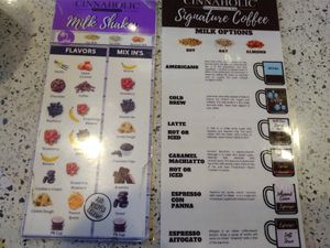 Vegan milk shakes and coffees at Cinnaholic in Boca Raton