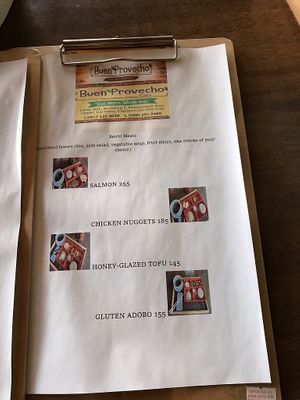 Menu at Buen Provecho Cafe in Cagayan De Oro