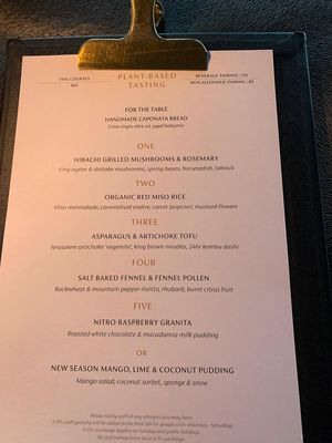 Vegan set menu December 2024 at O Bar and Dining in Sydney