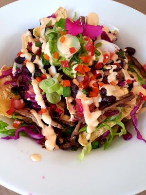 Hot nachos at Adhana in Santiago