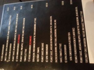 Main menu at Da Bomgerie Burger in Sydney