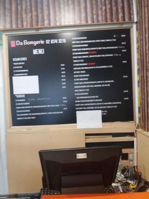 Menu at Da Bomgerie Burger in Sydney