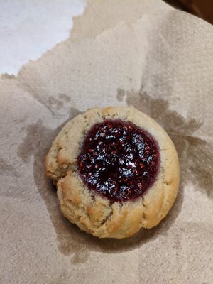 Thumbprint almond + jam at Great Basin Community Food Co-op in Reno