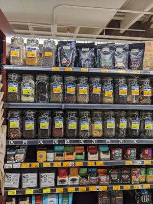 Bulk tea section at Great Basin Community Food Co-op in Reno