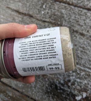 House made chia pudding ingredients at Great Basin Community Food Co-op in Reno