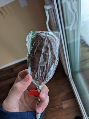 Seasonal vegan chocolates - it's a Santa pop!! at Great Basin Community Food Co-op in Reno