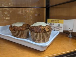 Seasonal vegan pumpkin cream cheese muffin at Great Basin Community Food Co-op in Reno