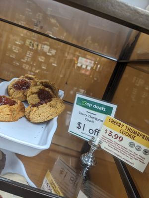 Seasonal jam thumbprint cookies, cherries from Cherry Dog Orchard in Fallon at Great Basin Community Food Co-op in Reno