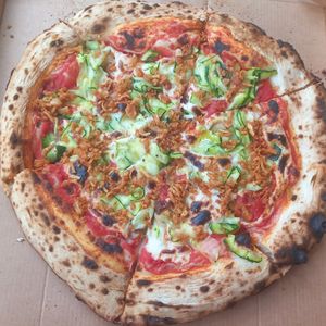 "kurdistán" pizza (weekly special 199czk ≈ 8€) at Pizza Punk in Brno