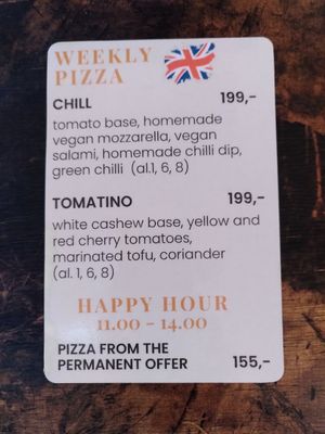 Temporary pizzas at Pizza Punk in Brno