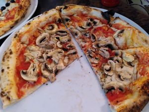 Funghi pizza at Pizza Punk in Brno