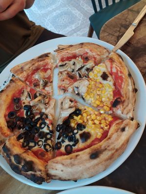 Mixed Pizza with 3 tastes at Pizza Punk in Brno