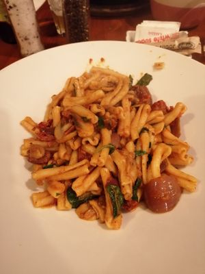 Vegan pasta with sun-dried tomatoes at InnSense Bistro in Mitzpe Ramon