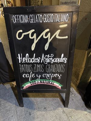 Oggi sign  at Oggi in Barcelona