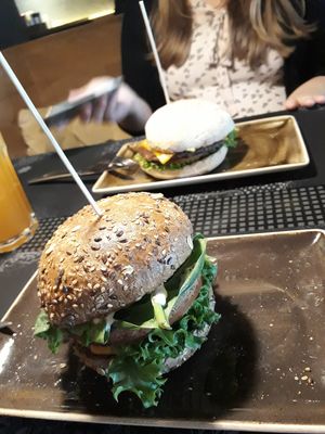 Front one is vegan burger: Frohnatur at Peter Pane - Invalidenstr in Berlin
