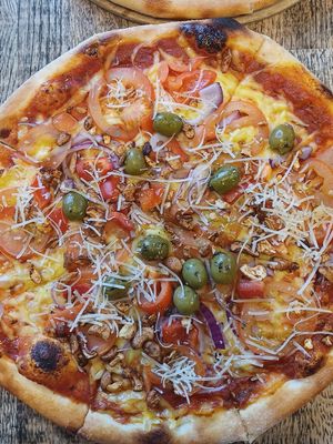 Vegan pizza at Kaffi Krus in Selfoss