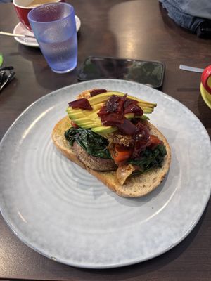Vegan mushroom stack   at Scrumptious on Summer in Orange
