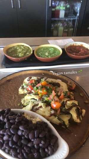 Vegan tamales & salsa trio at Hook & Lime in Omaha