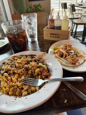 Veggie Bowl & sweet potato Taco. Great job Hook & Limee  at Hook & Lime in Omaha