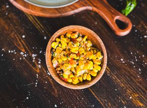 Our Chilled Esquites Corn Salad is delicious and VEGAN!  at Hook & Lime in Omaha