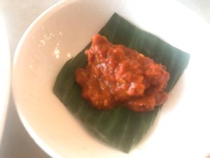 Sambal hot sauce at The Peranakan in Central Singapore