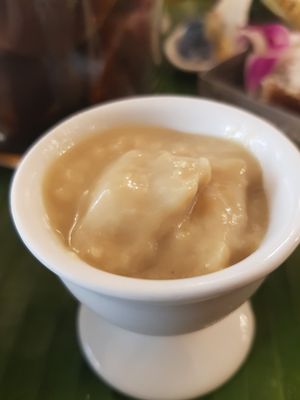 Durian paste desert at The Peranakan in Central Singapore