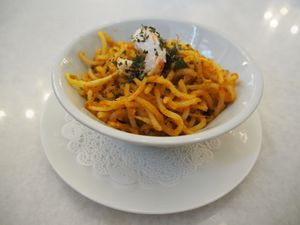 Vegan high tea - Dry laksa main at The Peranakan in Central Singapore