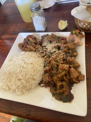 chop suey at Govindas Hare Krishna in Valparaiso