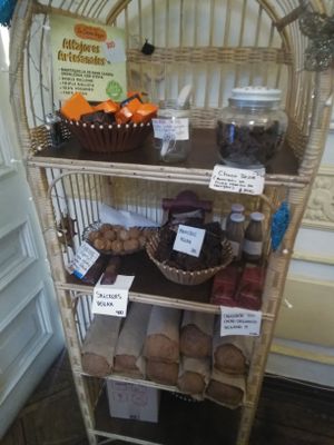 Take-away sweets at Govindas Hare Krishna in Valparaiso
