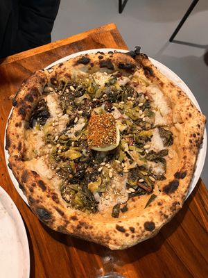 Rainbow chard pizza   at Pizza Madre in Marrickville