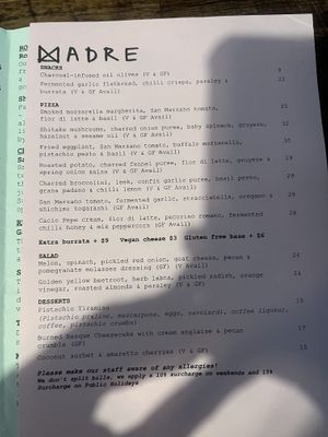   at Pizza Madre in Marrickville