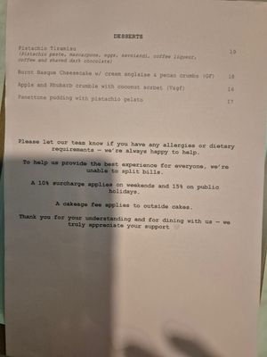 Menu March 2026 at Pizza Madre in Marrickville