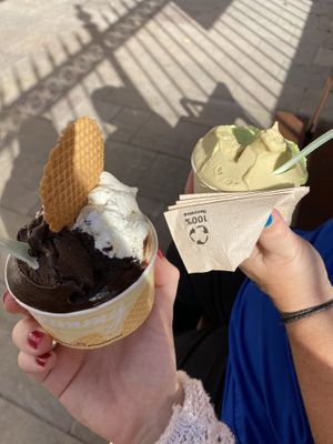 Dark Chocolate, Stracciatella, Pistachio and After Eight  at Yummy Helados in Malaga