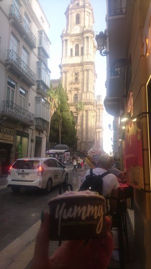 Right beside cathedral!  at Yummy Helados in Malaga